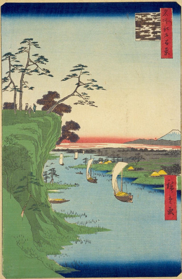 鴻の台とね川風景（歌川廣重）