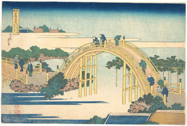 かめゐど天神たいこはし（葛飾北齋）