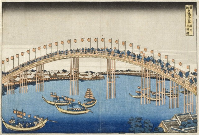 摂洲天満橋（葛飾北齋）