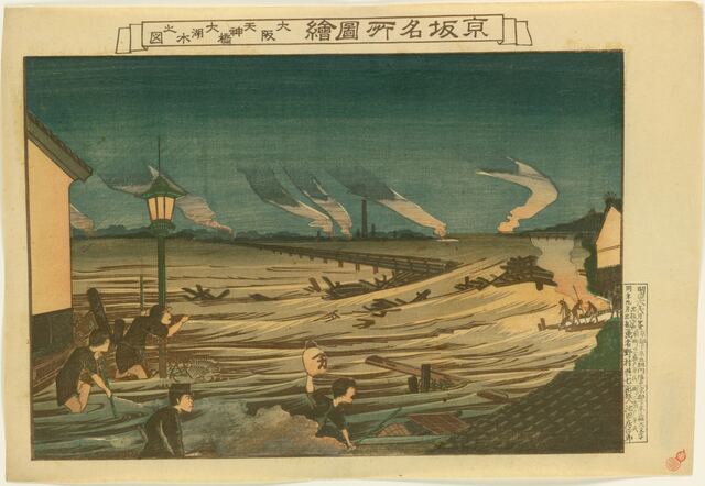 大阪天神橋大湖水之図（野村芳国）