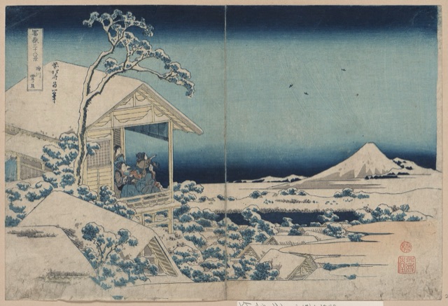 礫川雪ノ旦（葛飾北齋）