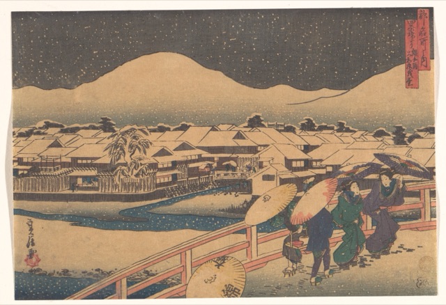 四条橋より縄手通大和茶屋夜景（長谷川貞信（初代））