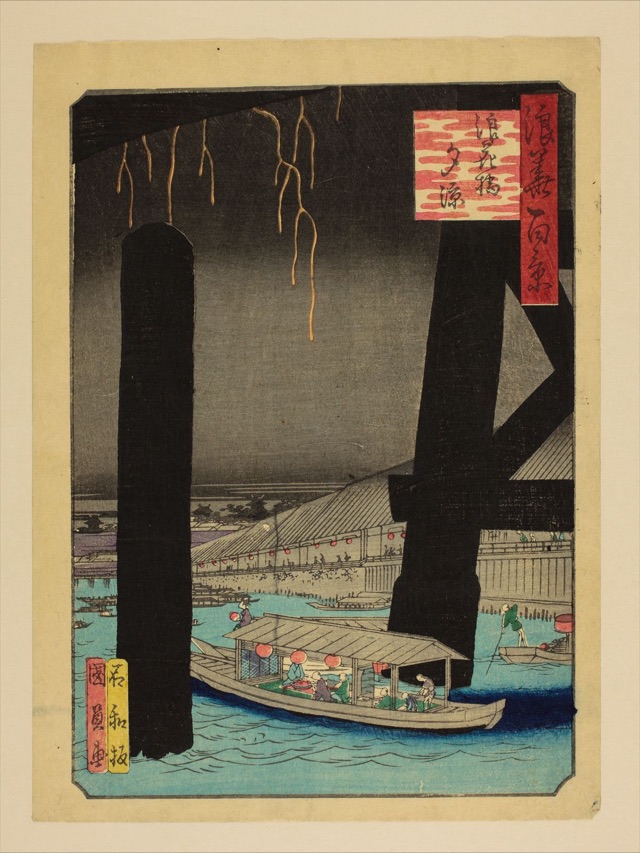 浪花橋夕涼（歌川國員）