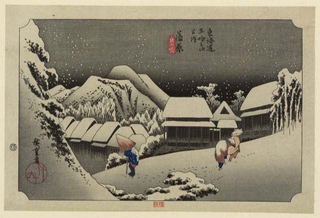 蒲原 夜之雪（歌川廣重）