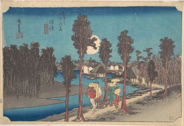 沼津 黄昏圖（歌川廣重）